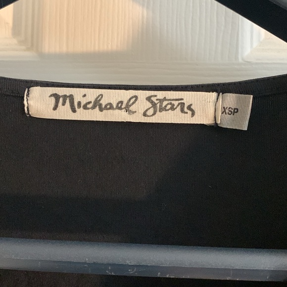 Michael Stars Black stretch dress 3/4 sleeve - Picture 3 of 7